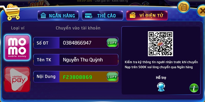 Cách kiểm tra số dư trong tài khoản Rikvip