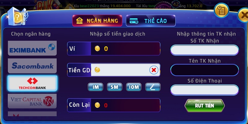 Những phương thức rút tiền Rikvip phổ biến và nhanh chóng